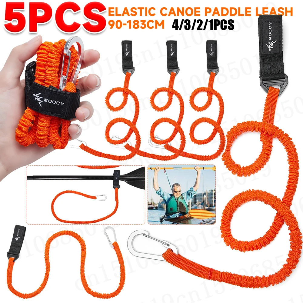 Fishing Kayak Paddle Leash - 5-1PCS Elastische Kajak Kanu Paddel Leine