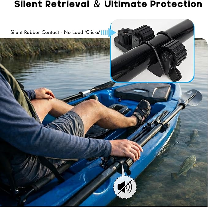 Fishing Kayak Cart - Kajak-Paddelhalter zur Schienenmontage, Kajak-Zubehör, platzsparend, sichere