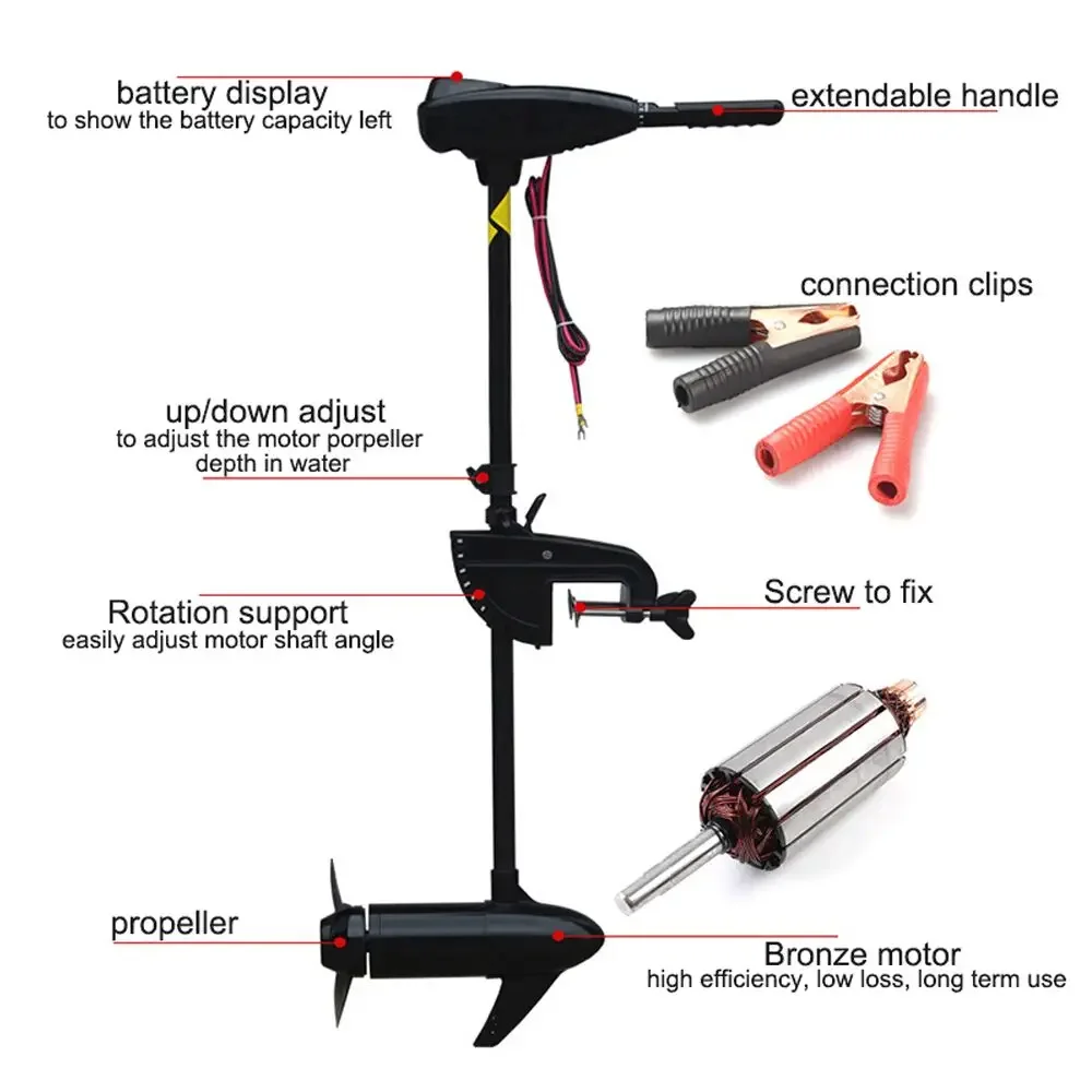 18/28/40/50/60 LBS 12V Elektri – Fishing Kayak Trolling Motor Bewertung und Preis